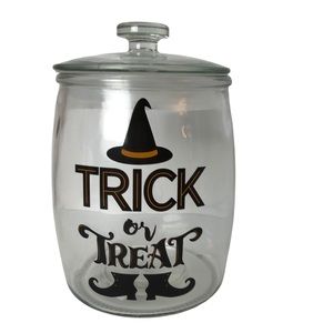 New TRICK OR TREAT glass canister